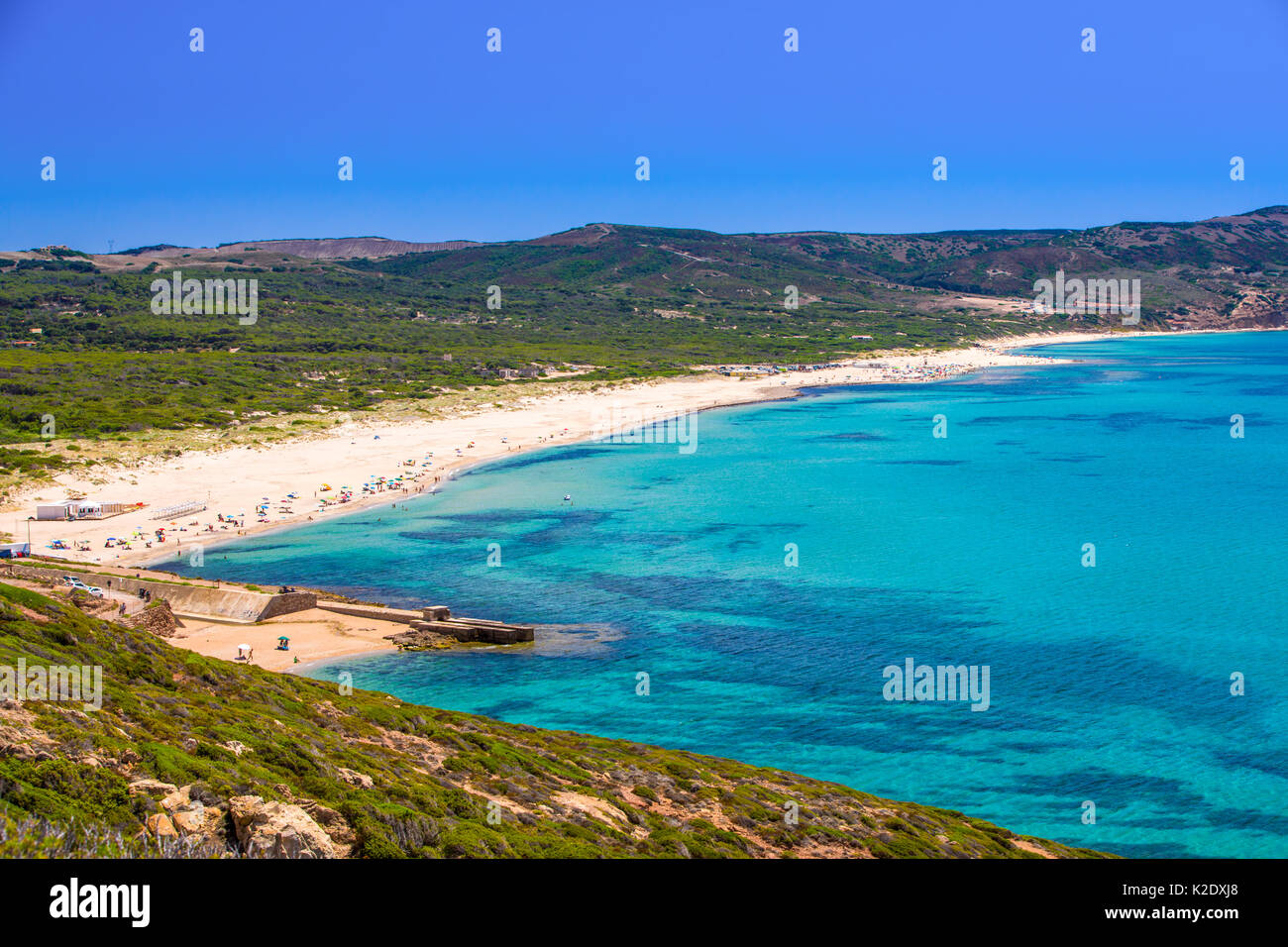 Plage De Spiaggia Di Fontanamare Côte Sud Ouest Sardaigne