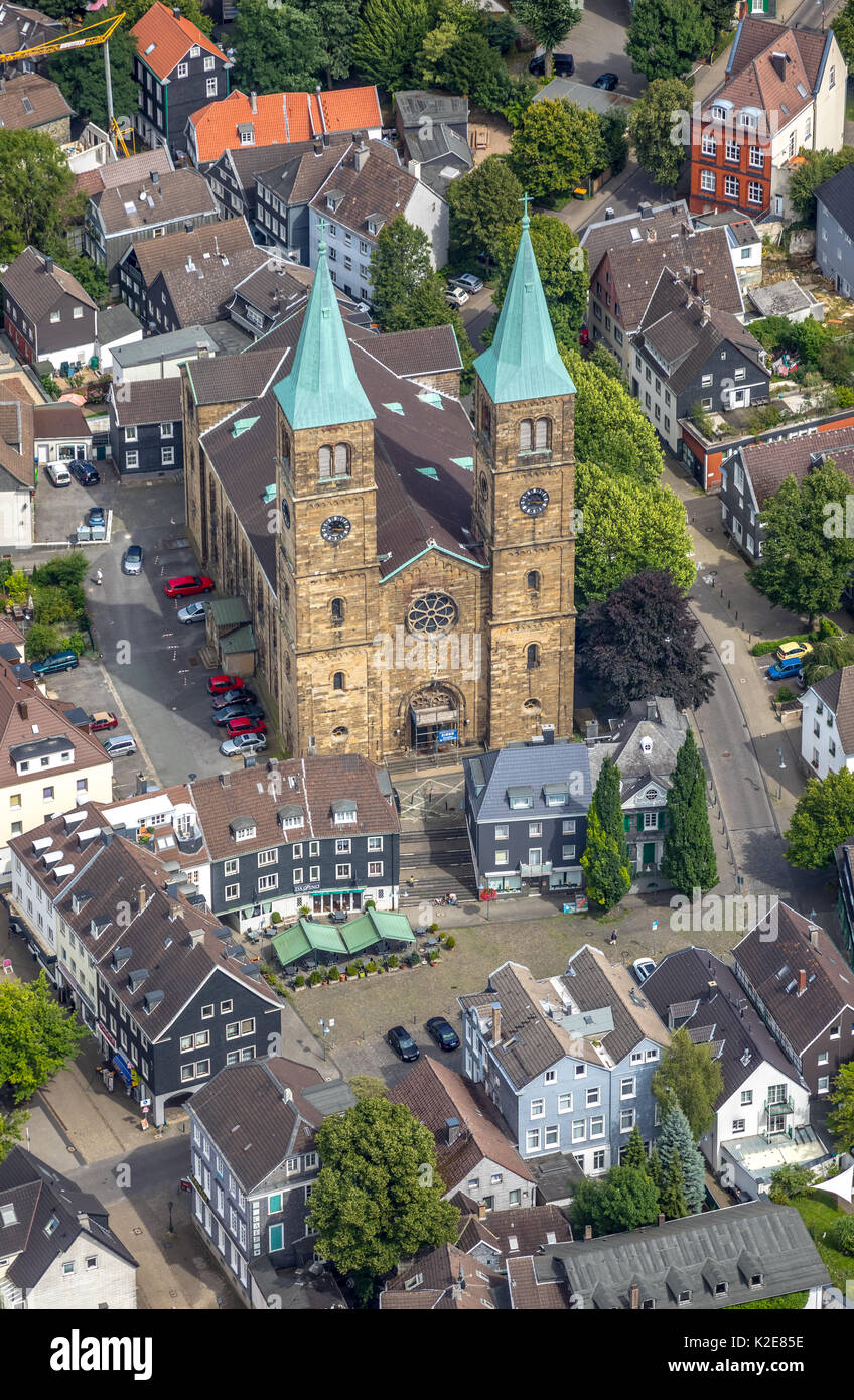 Christ Church, Place de l'Église, Place du marché, de Schwelm, Ruhr, Rhénanie du Nord-Westphalie, Allemagne Banque D'Images