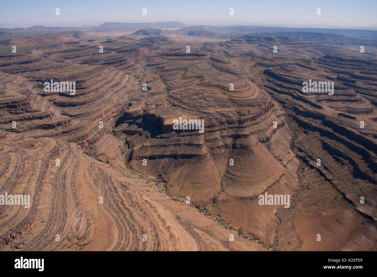 Vue aérienne de Hunsberge / Huns Montagnes, Namibie, septembre 2011. Banque D'Images