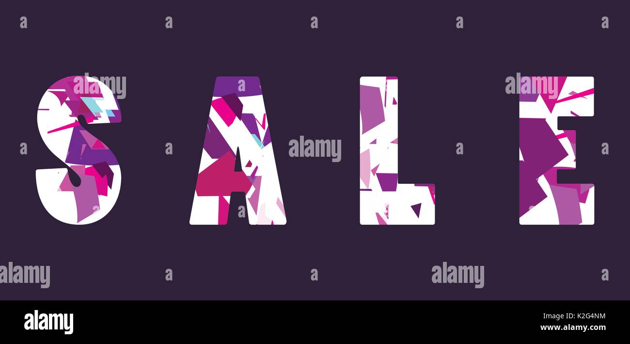 La vente. Des lettres avec des formes géométriques. Éléments du style de glitch. Vector illustration Illustration de Vecteur