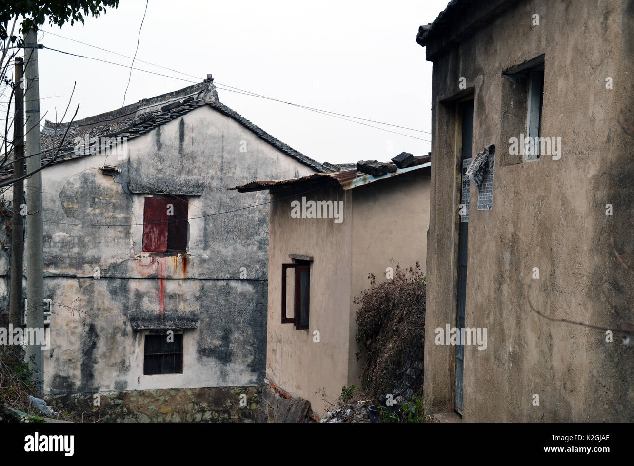 Petit village dans l'Est de la Chine Banque D'Images