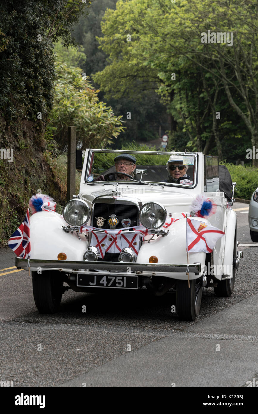 1938 alvis 12/70 un dhc est apparu au à l'tunnels de guerre de jersey - hôpital souterrain allemand à Jersey, Channel Islands, Grande-Bretagne. l'événement a été p Banque D'Images