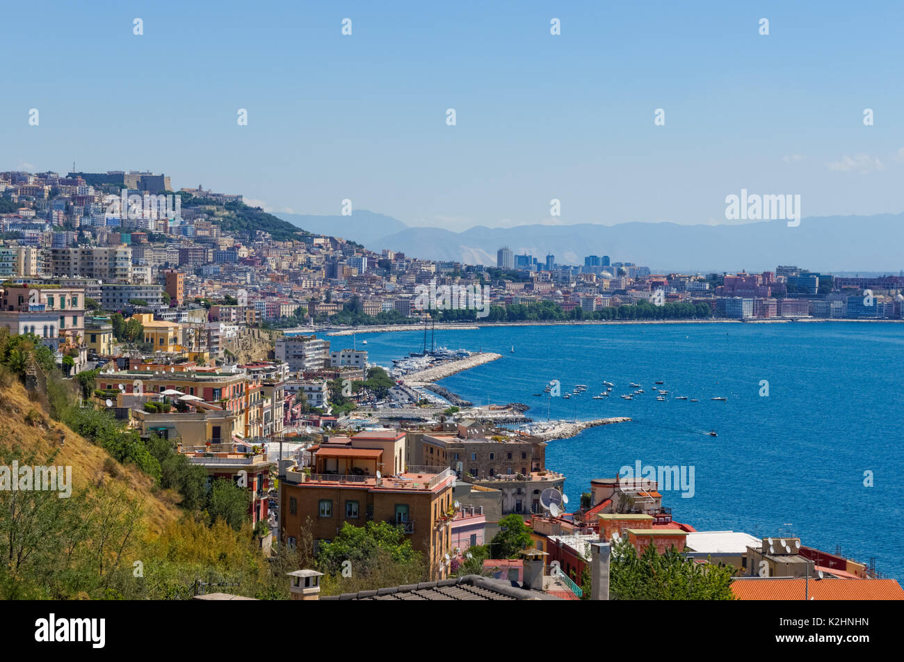 Vue panoramique de Naples, Italie Banque D'Images