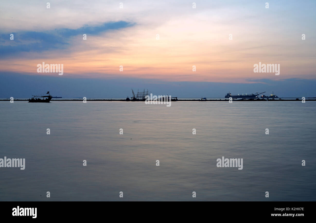 Plage ancol, Jakarta, Indonésie Banque D'Images