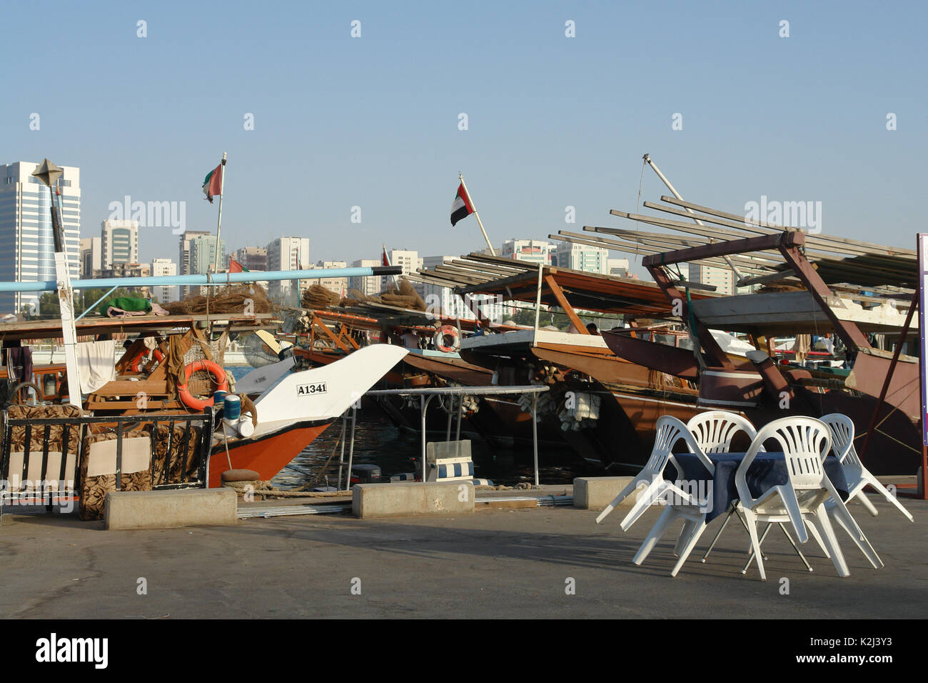 Des bateaux en bois, charpentiers, Abu Dhabi Banque D'Images