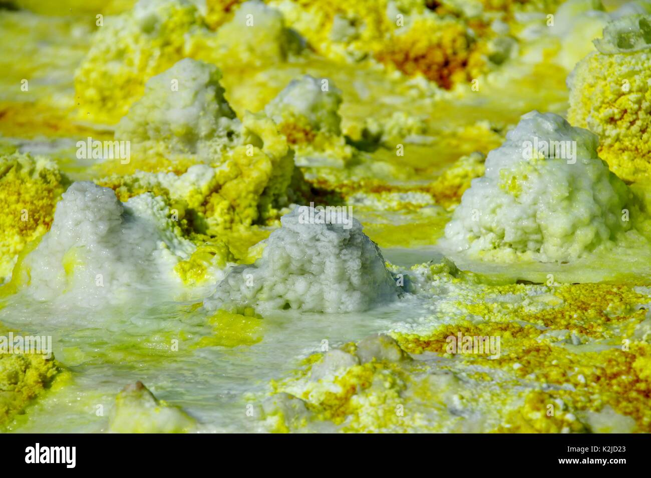 Volcan dallol Ethiopie dépression Danakil Banque D'Images