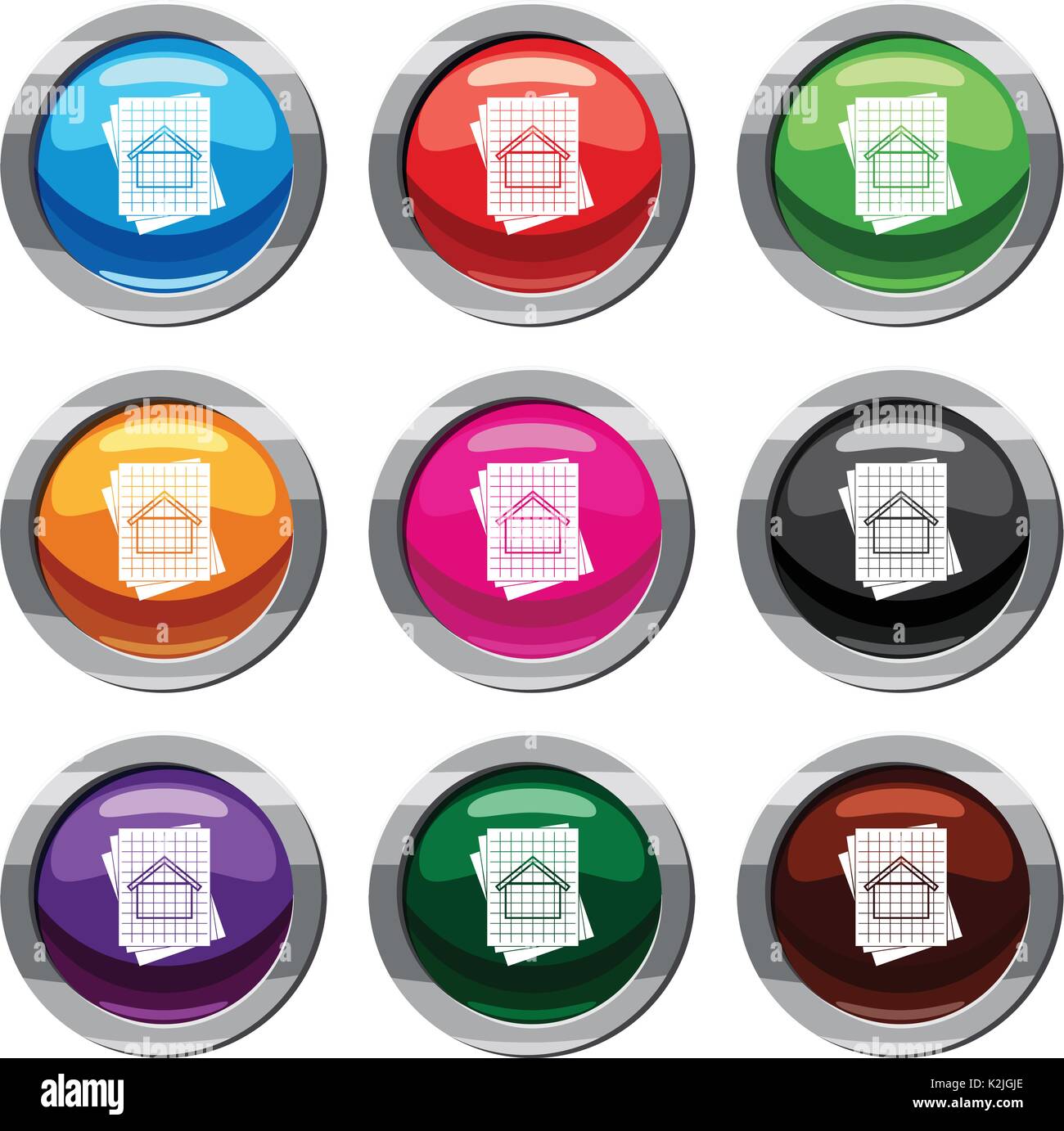 Document présenté à la chambre de collecte 9 Illustration de Vecteur