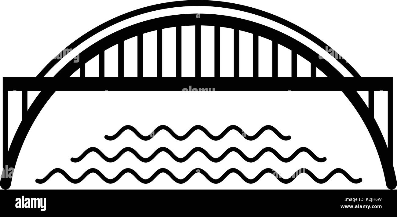 Le Harbour Bridge, l'icône de style noir simple Illustration de Vecteur