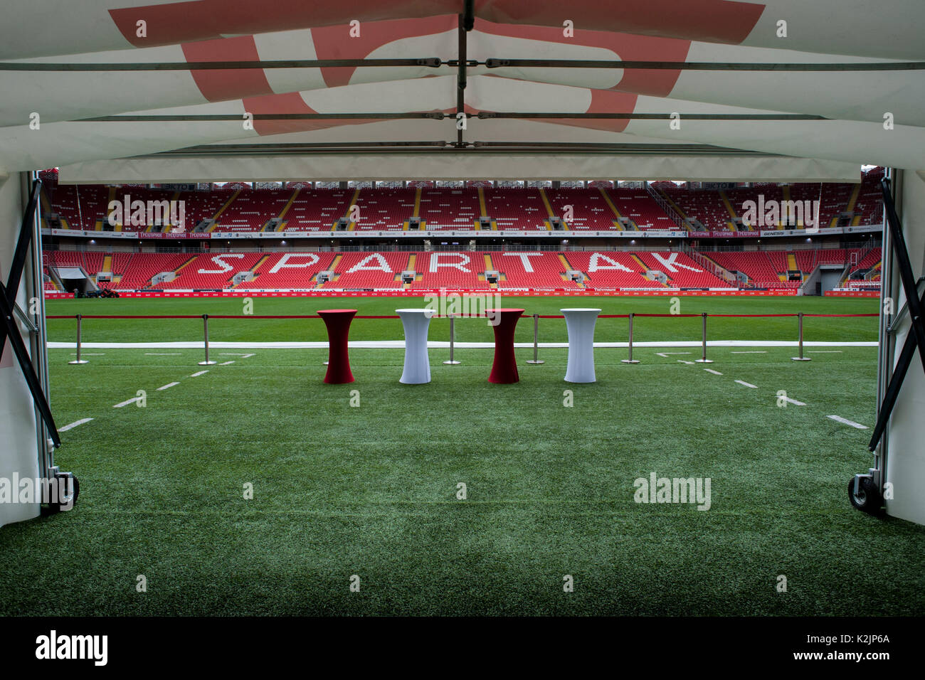 Le Spartak de Moscou Otkrytie homeground Arena/Spartak Stadium, sera utilisée pour la worldcup, Construction et rénovation des stades de football en Russie est une course contre la montre que la Russie est l'hôte de la Coupe du Monde FIFA 2018 en juin et juillet 2018. Banque D'Images