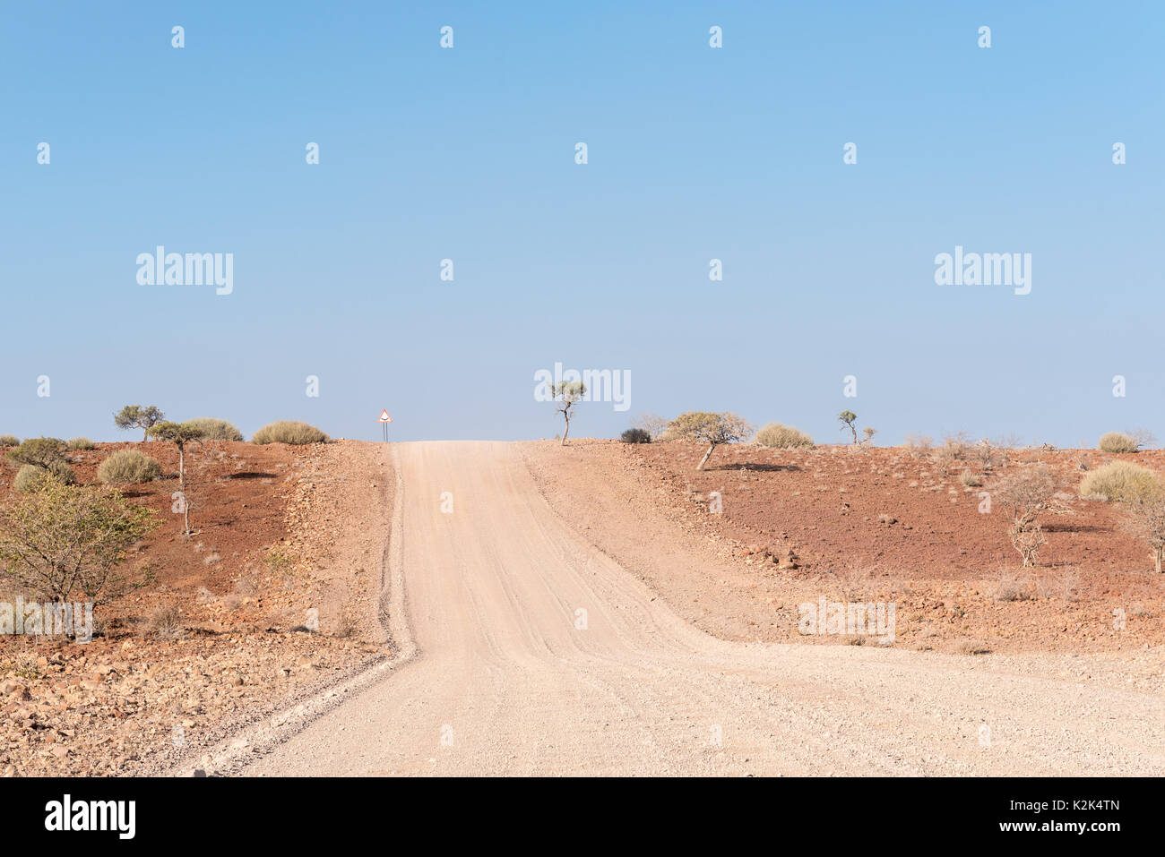 Le paysage semi-désertique rocheux à côté de la C40-road, près de Palmwag, dans la région de Kunene Namibie Banque D'Images