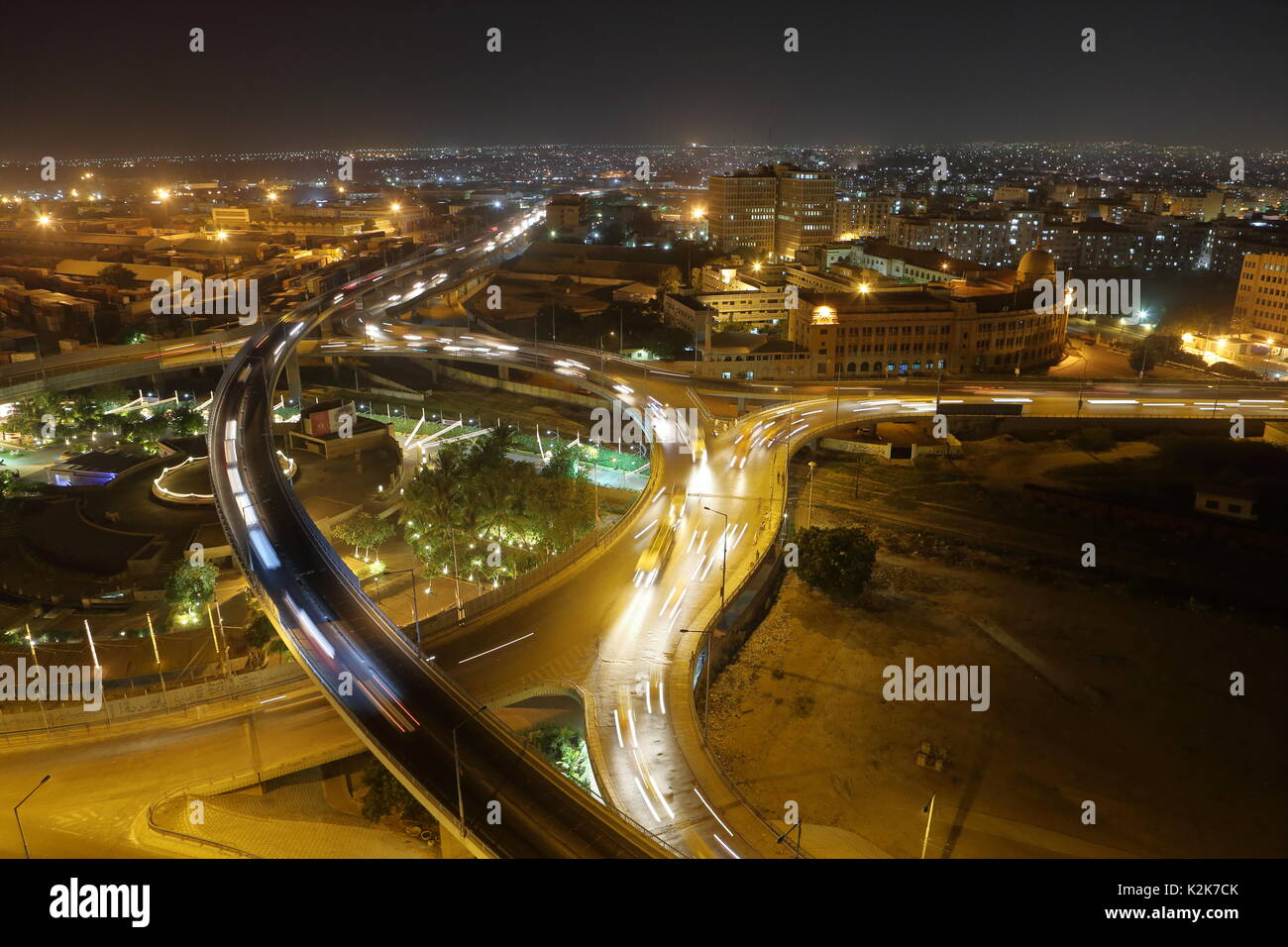 Karachi par nuit Banque D'Images