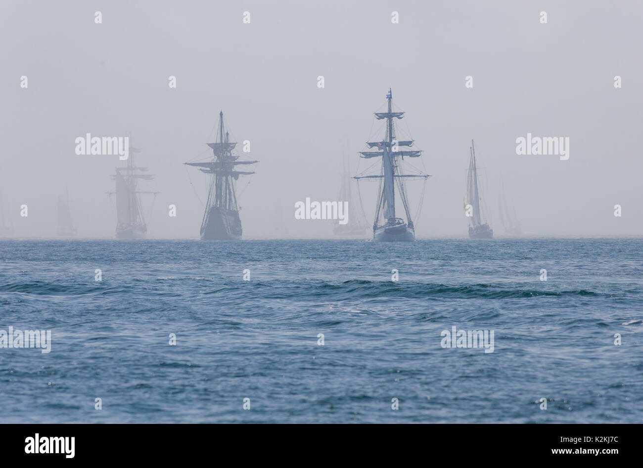 Usa. Août 31, 2017. Le Port de San Diego 2017 Festival de la voile. Plus de 20 grands voiliers et autres navires fascinant du monde entier vont visiter San Diego.Certaines des dix grands navires participant à la parade de navires, l'ouverture d'activité pour le Musée maritime de San Diego, le Festival de la voile, la queue à l'embouchure de la baie de San Diego, le plomb par le californien. Credit : Daren Fentiman/ZUMA/Alamy Fil Live News Banque D'Images