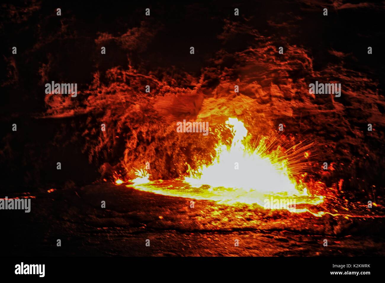 Volcan erta ale dépression Danakil Afar en Éthiopie Banque D'Images