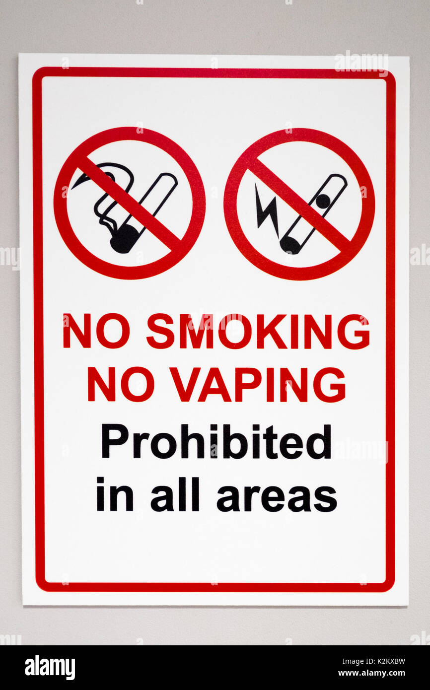 No Smoking pas Vaping sign Banque D'Images