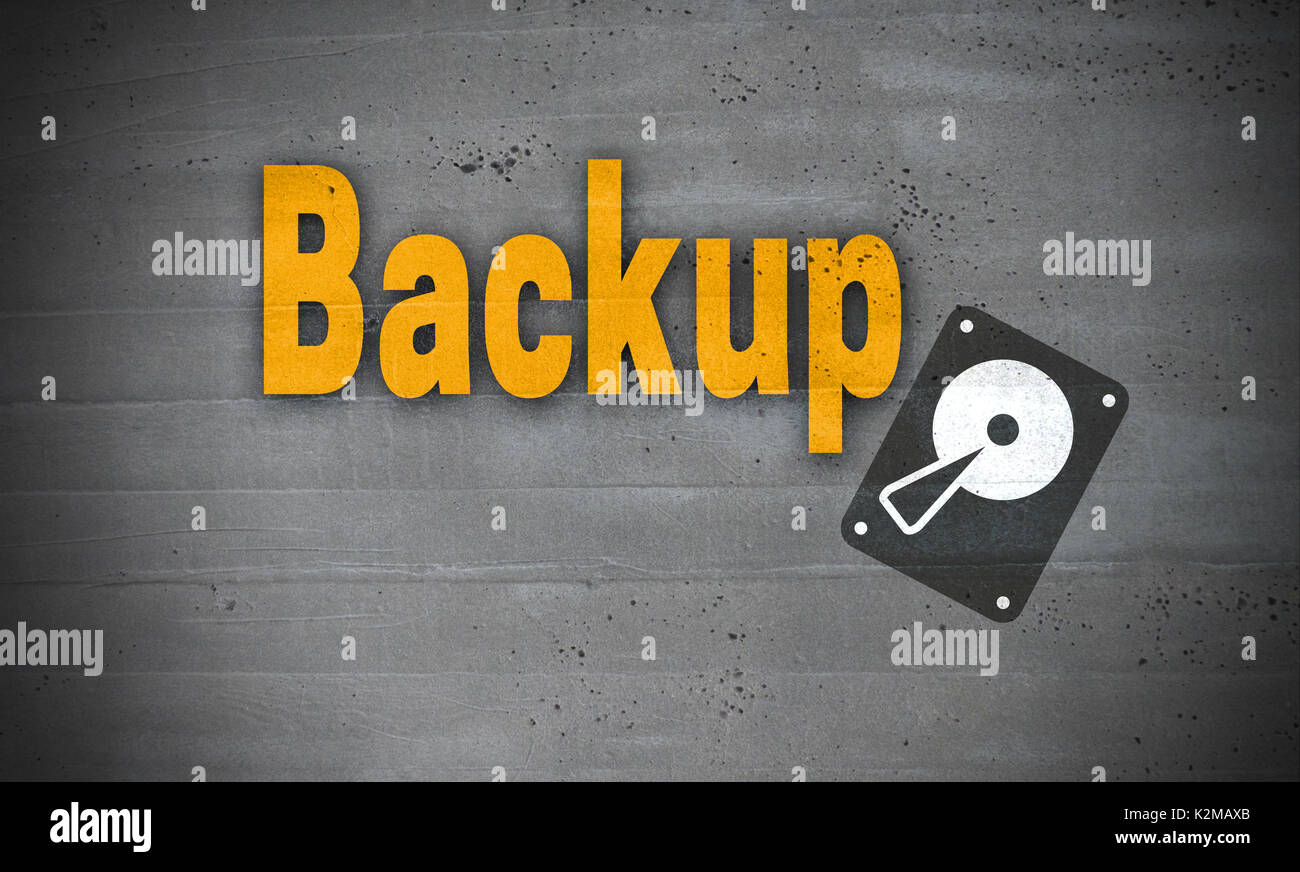 Arrière-plan de sauvegarde sur mur en béton concept. Banque D'Images