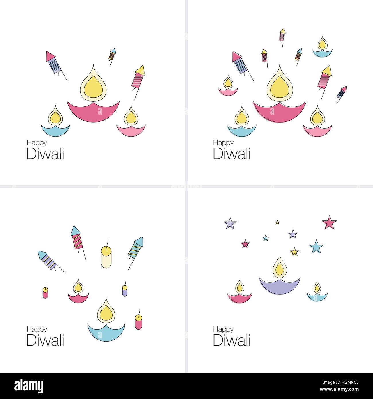 Happy Diwali conception texte Illustration de Vecteur