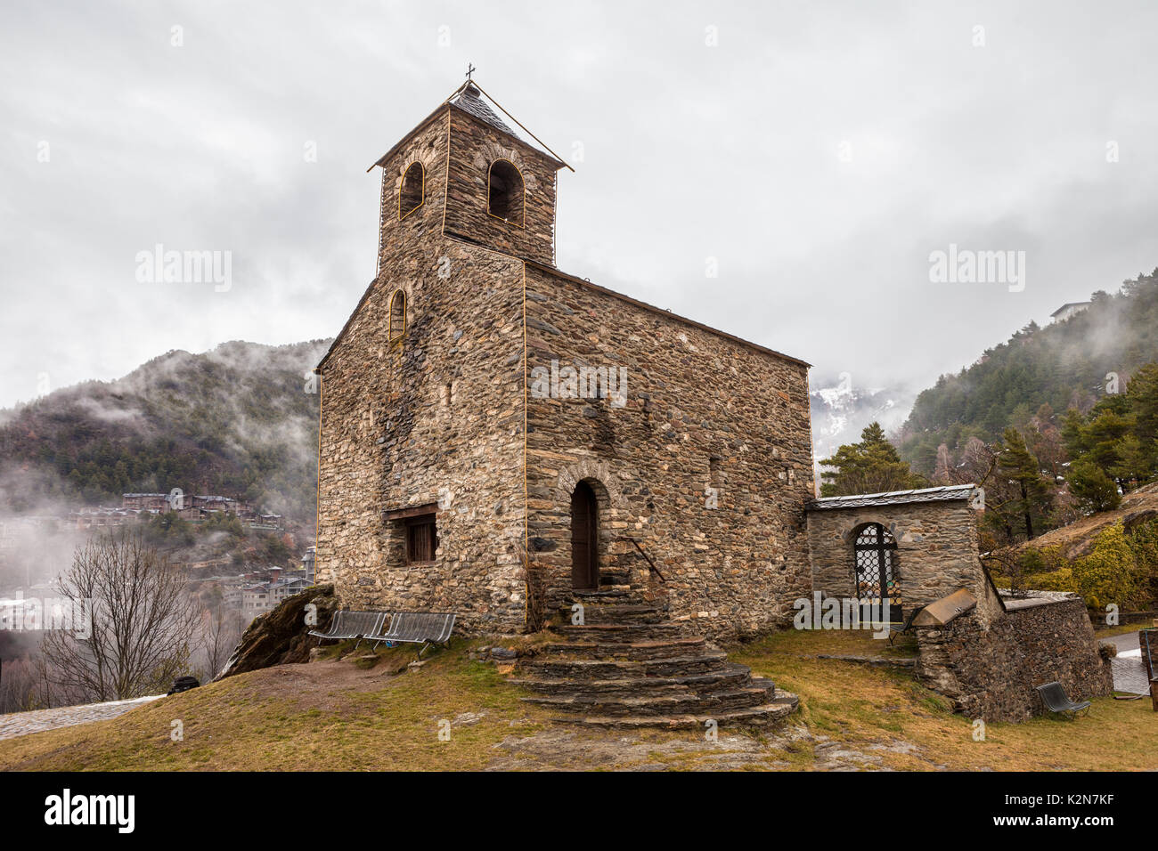 Les églises pré-romanes en Andorre Banque D'Images
