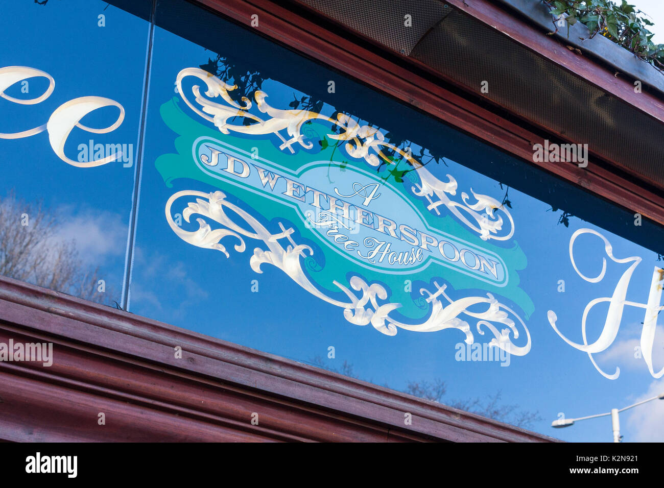 Enseigne de pub Wetherspoon J D Banque D'Images