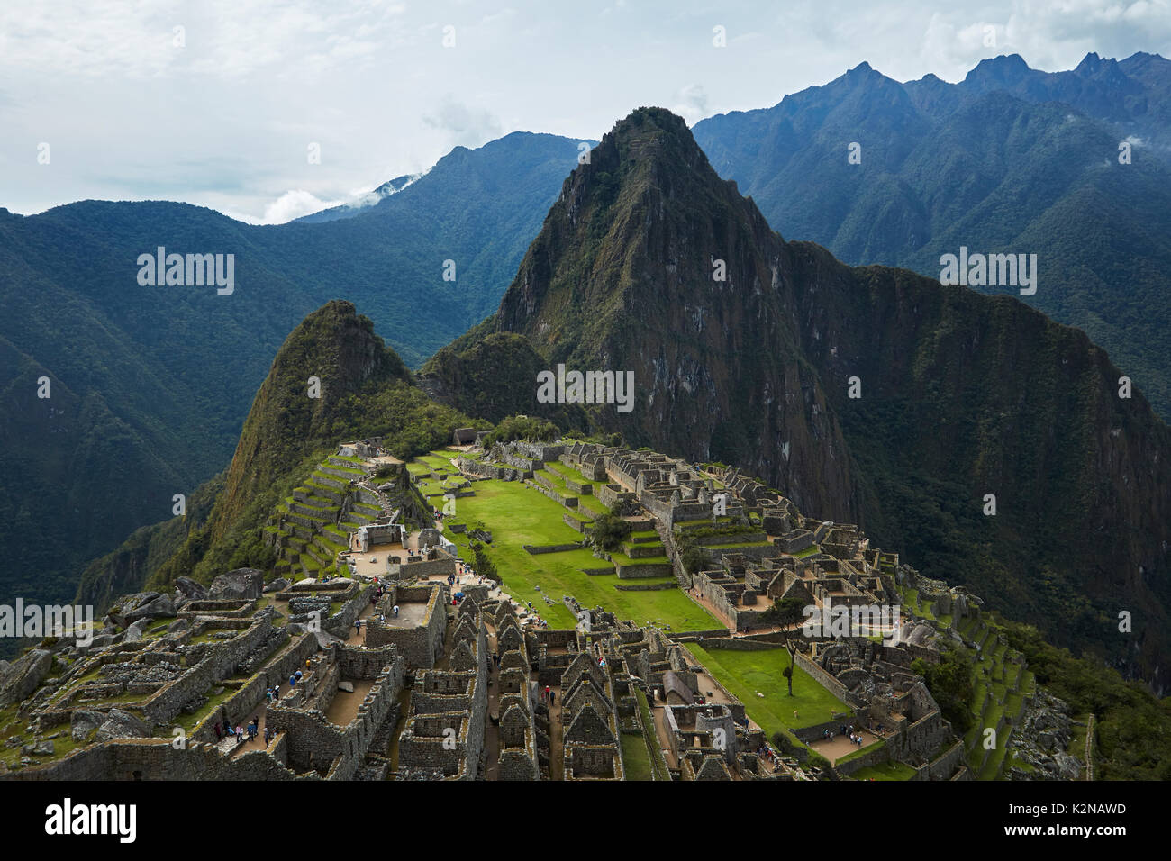 Machu Picchu 15e siècle ruines Incas (Site du patrimoine mondial), la Vallée Sacrée, le Pérou, Amérique du Sud Banque D'Images