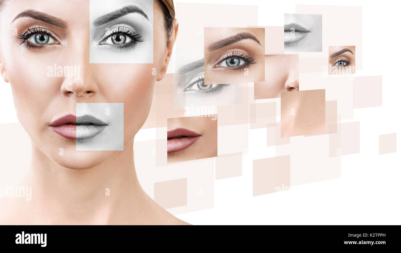 Visage de femme recueillies auprès des différentes parties. Banque D'Images