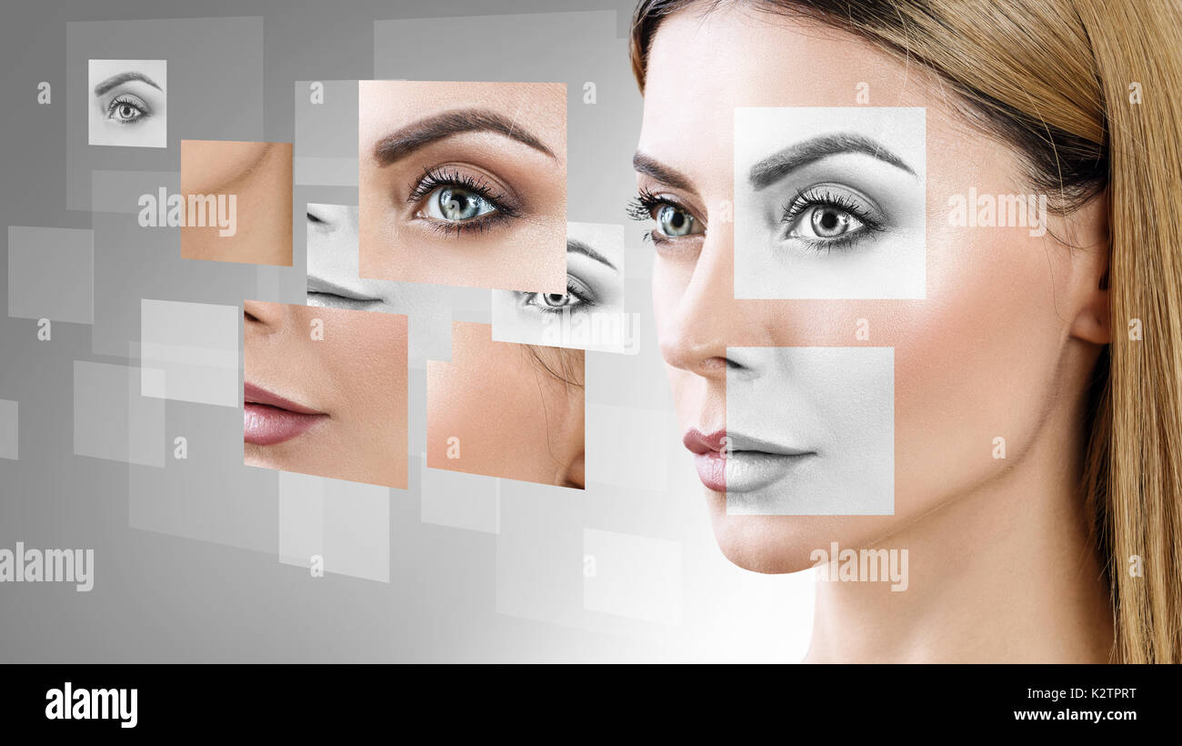 Visage de femme recueillies auprès des différentes parties. Banque D'Images