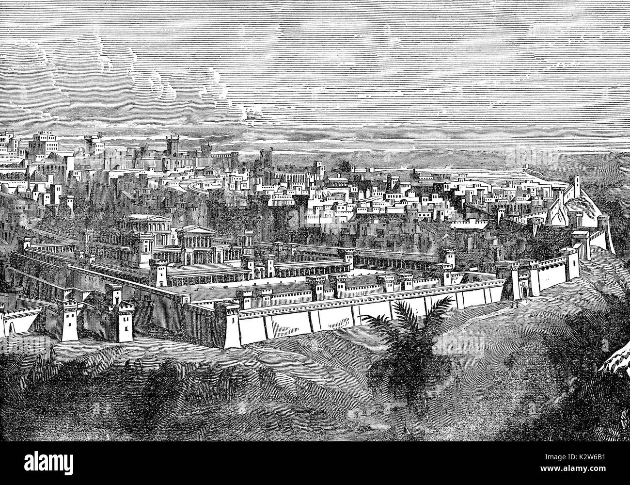 La ville de Jérusalem avant la destruction du temple Banque D'Images