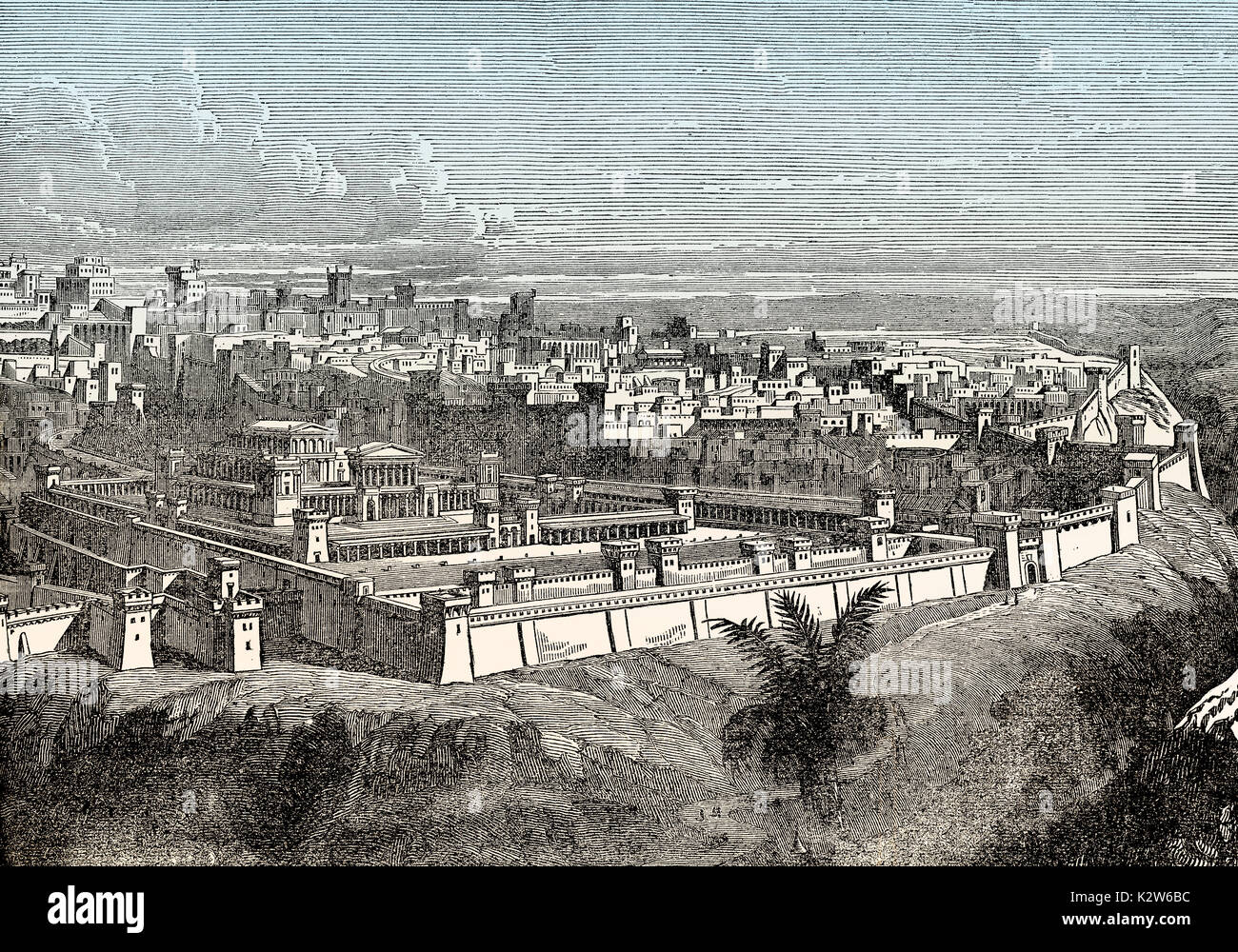 La ville de Jérusalem avant la destruction du temple Banque D'Images
