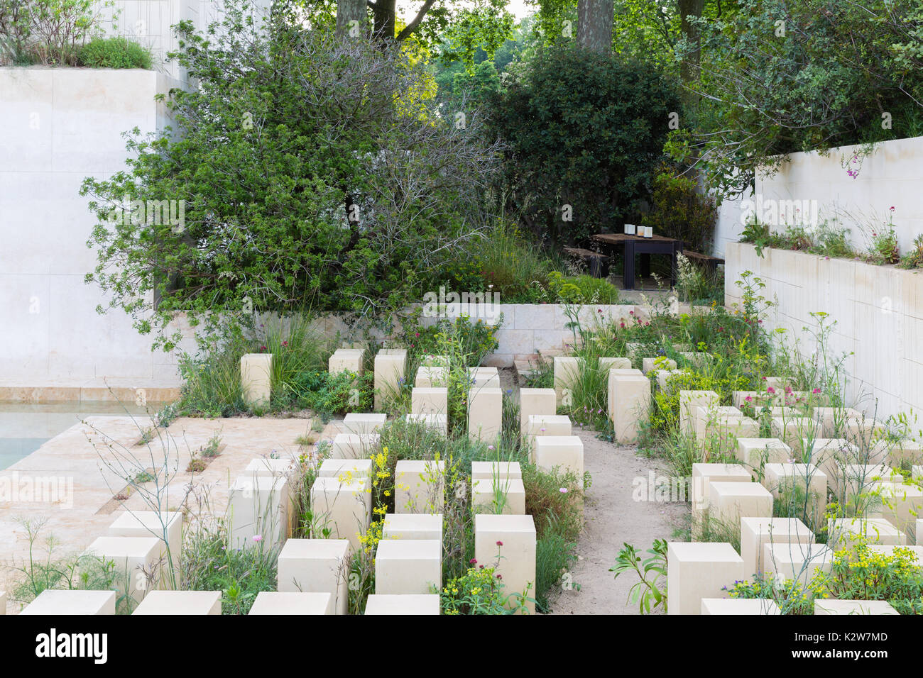 Le m&g, jardin designer James basson. médaille d'or et Best in show plantes maltaises. Banque D'Images