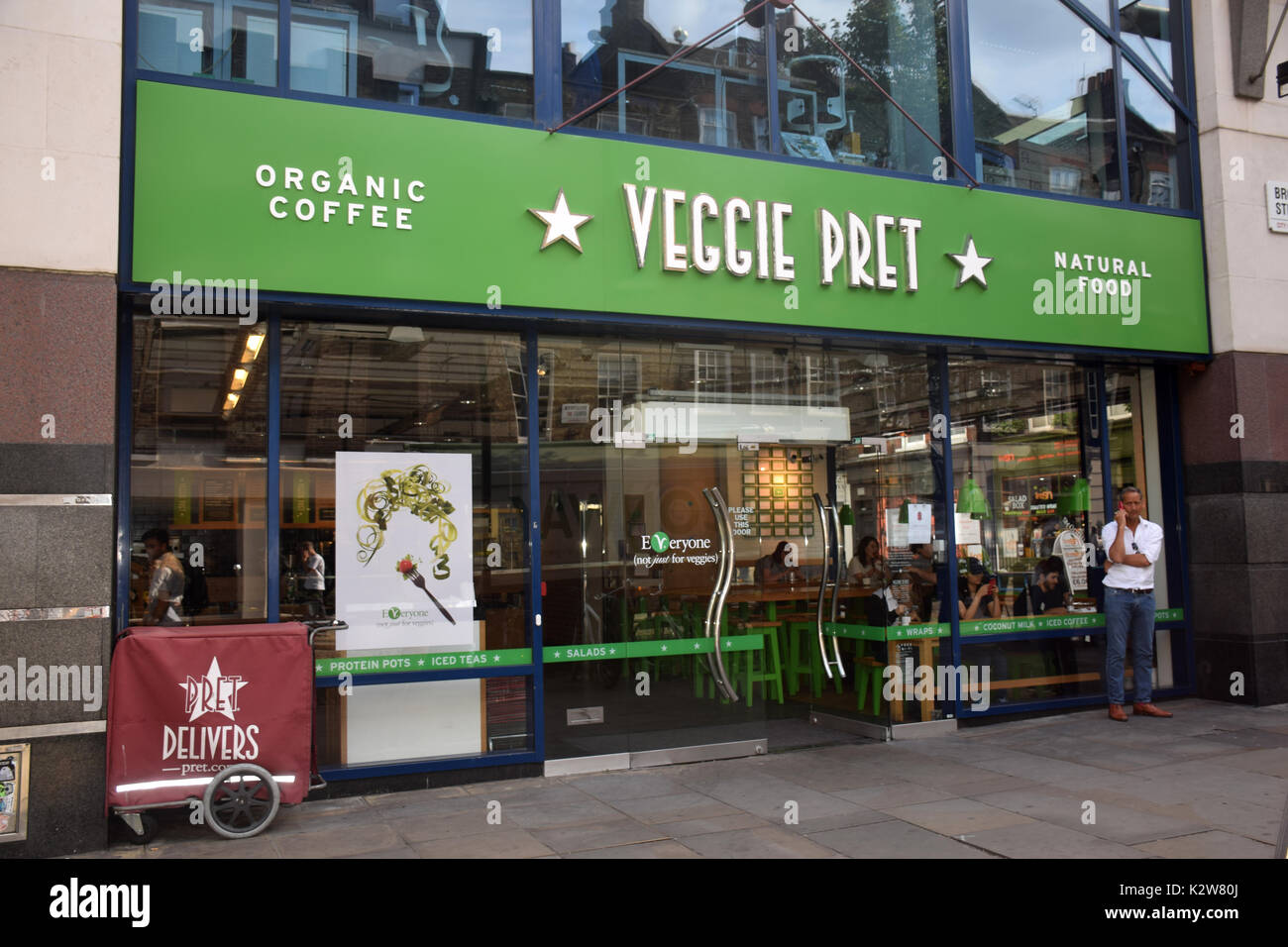 Veggie pret, nouveau-végétarien seul débouché de pret-a-manger, Londres Uk Banque D'Images