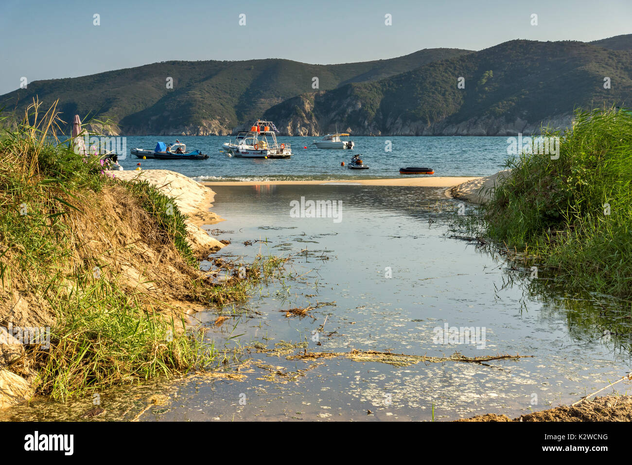 Plage de Kalamitsi Sithonia Chalkidiki Macédoine, Grèce centrale, Banque D'Images