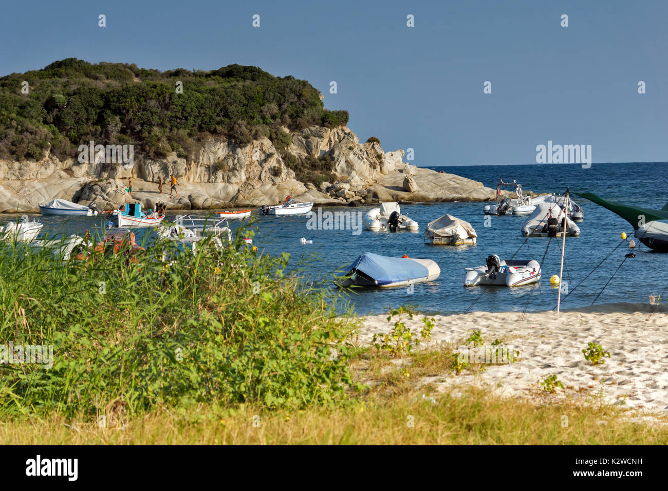 Plage de Kalamitsi Sithonia Chalkidiki Macédoine, Grèce centrale, Banque D'Images