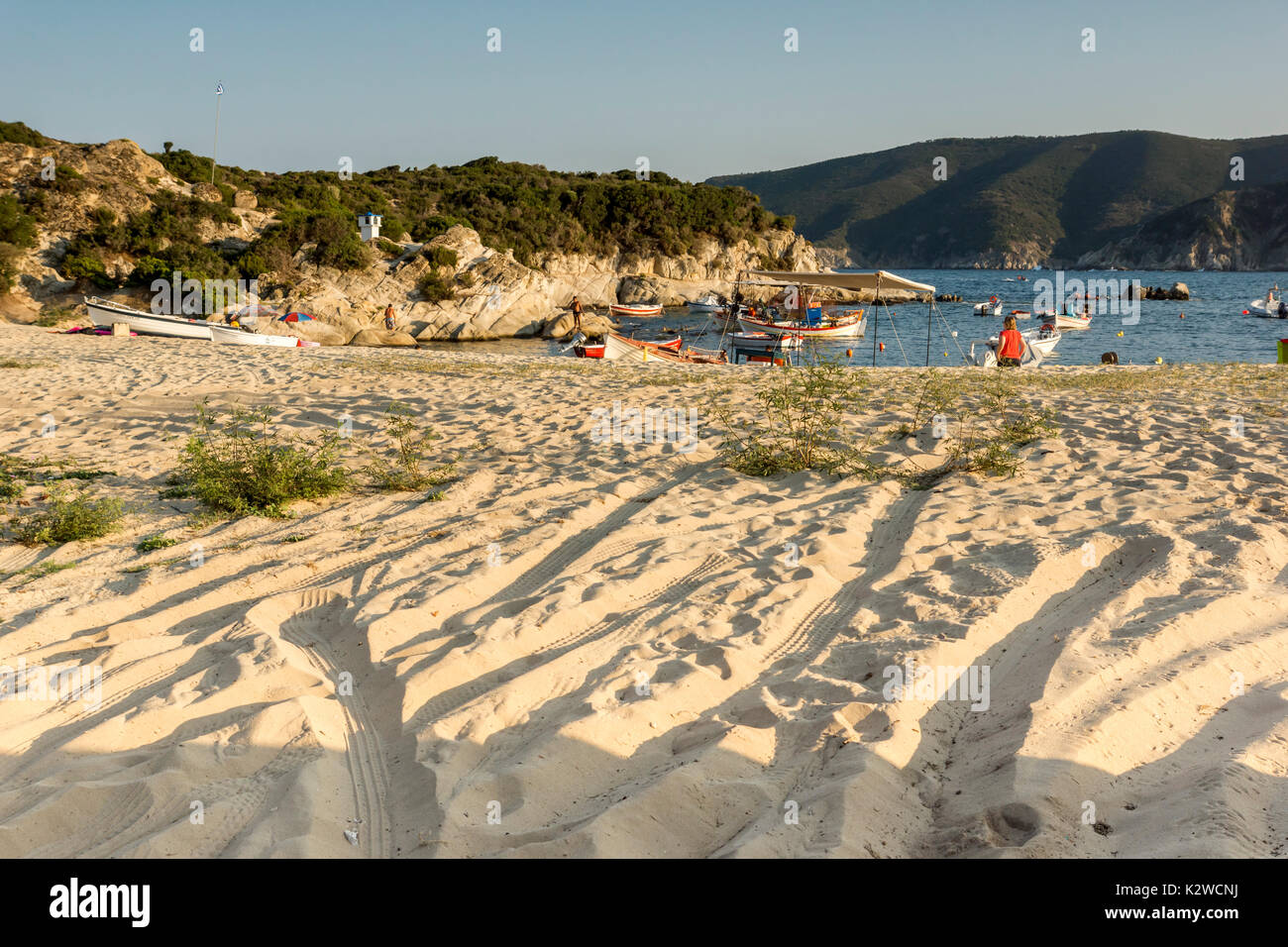 Plage de Kalamitsi Sithonia Chalkidiki Macédoine, Grèce centrale, Banque D'Images