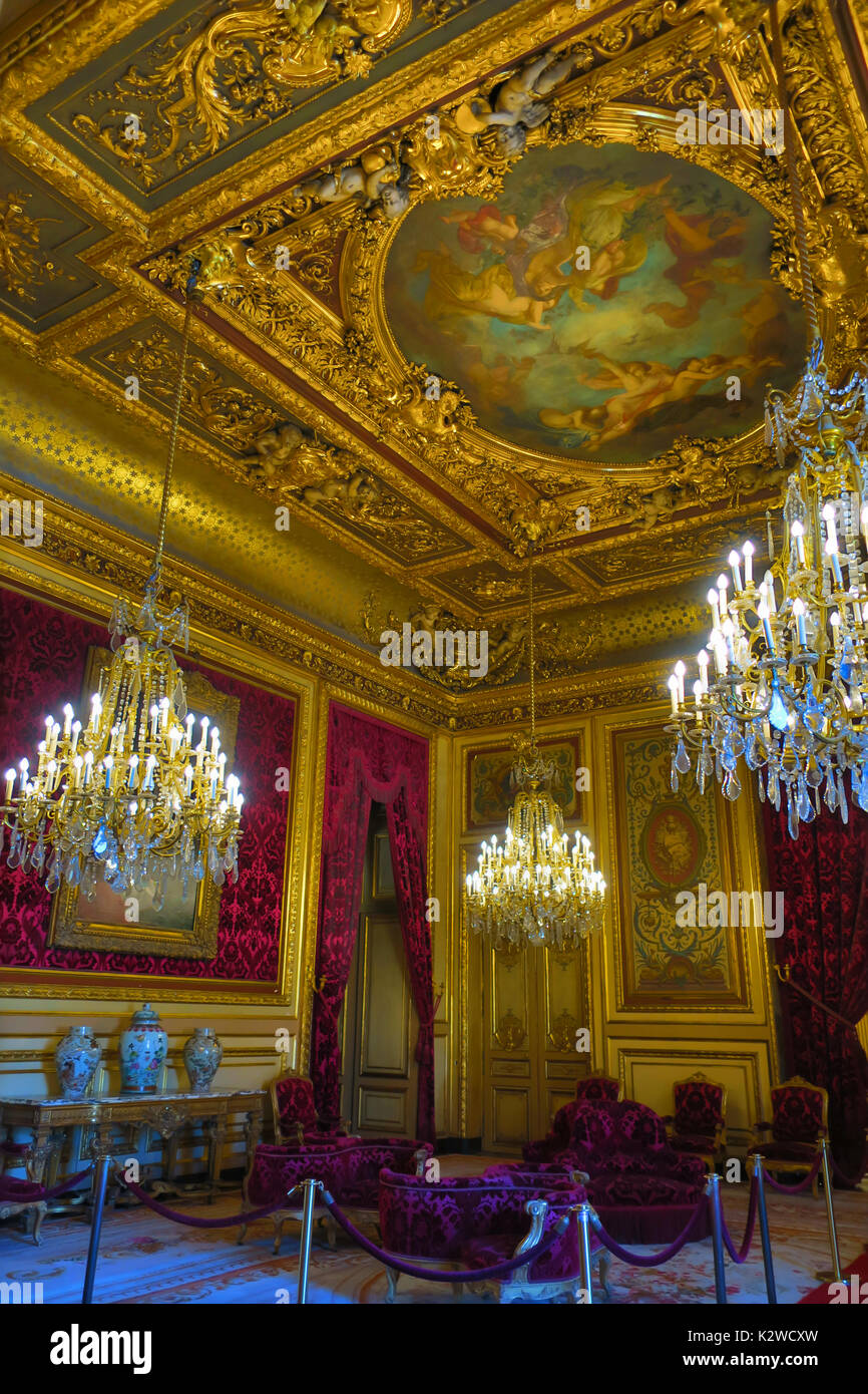 L'Aile Richelieu du musée du Louvre à Paris, la France abrite les appartements de Napoléon III. Banque D'Images