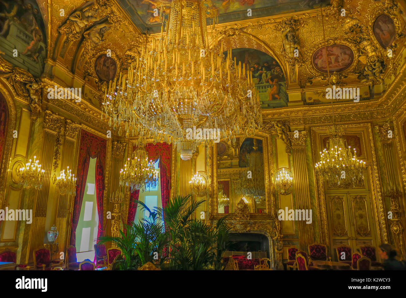 L'Aile Richelieu du musée du Louvre à Paris, la France abrite les appartements de Napoléon III. Banque D'Images