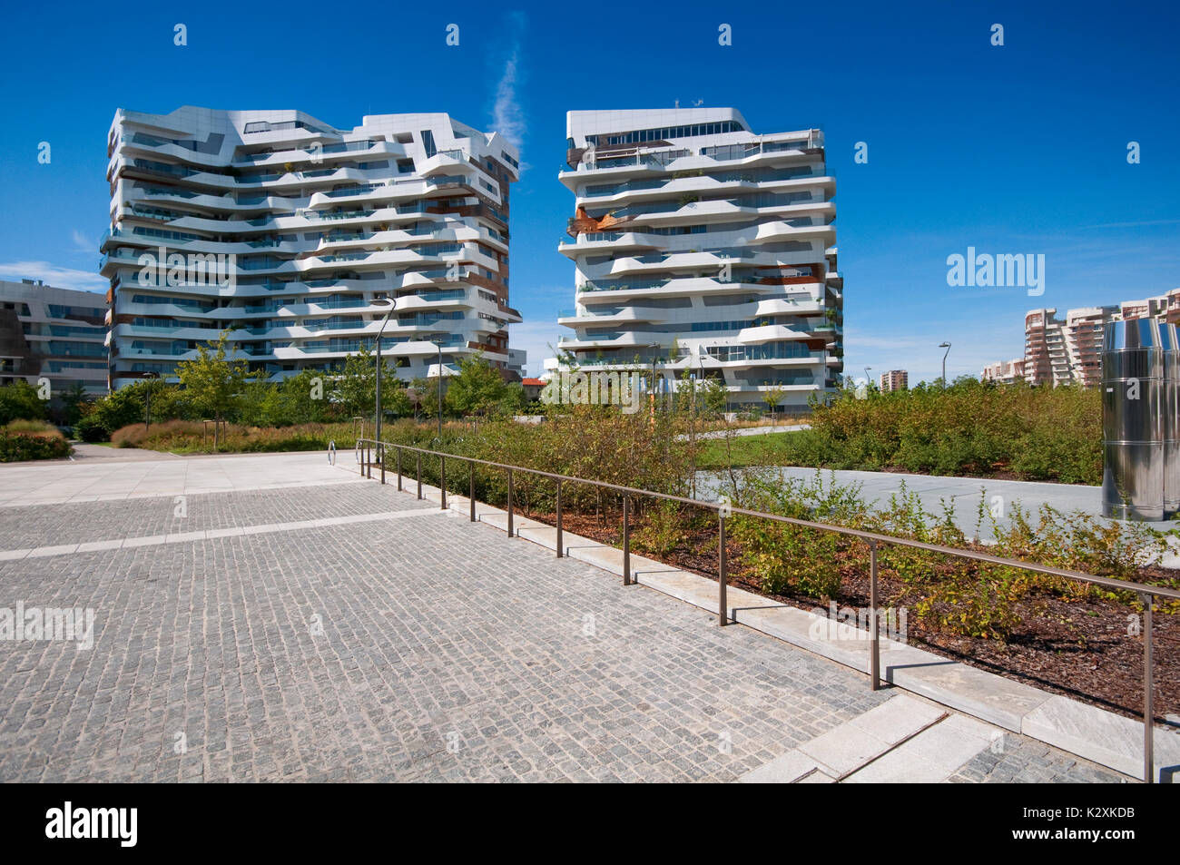 Italie, Milan, le CityLife, Zaha Hadid Residences Banque D'Images