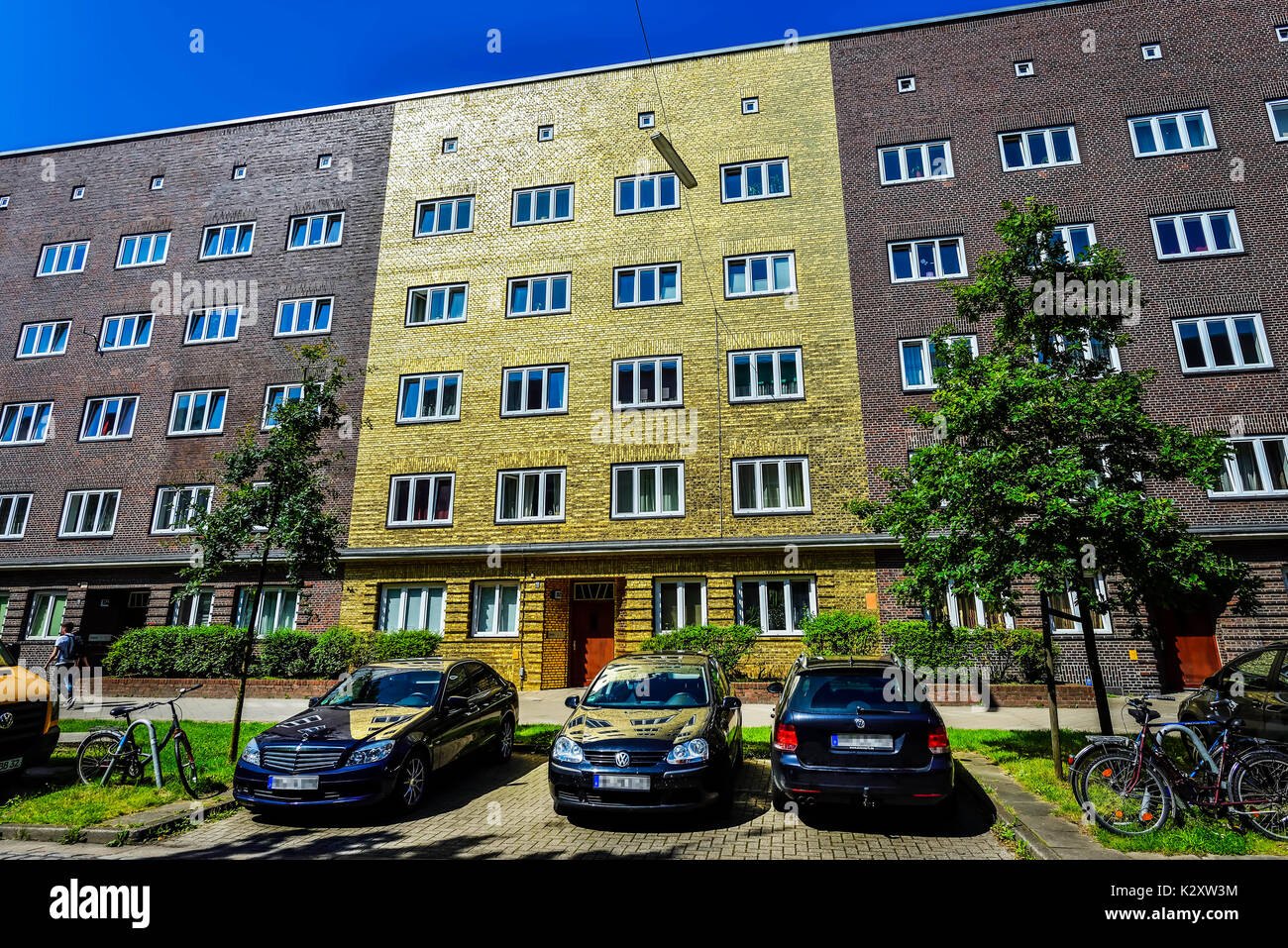 Le golden house avec façade doré sur la Veddel à Hambourg, oeuvre d'art de l'artiste Boran Burchhardt Goldhaus, Das mit vergoldeter auf der la façade Banque D'Images