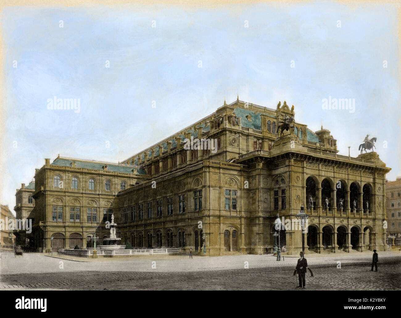 Opéra de Vienne, c.1900 inauguré en 1869 avec Don Giovanni. Apprécié de ses plus grands chefs sous la direction de Gustav Mahler (1897-1907). Banque D'Images