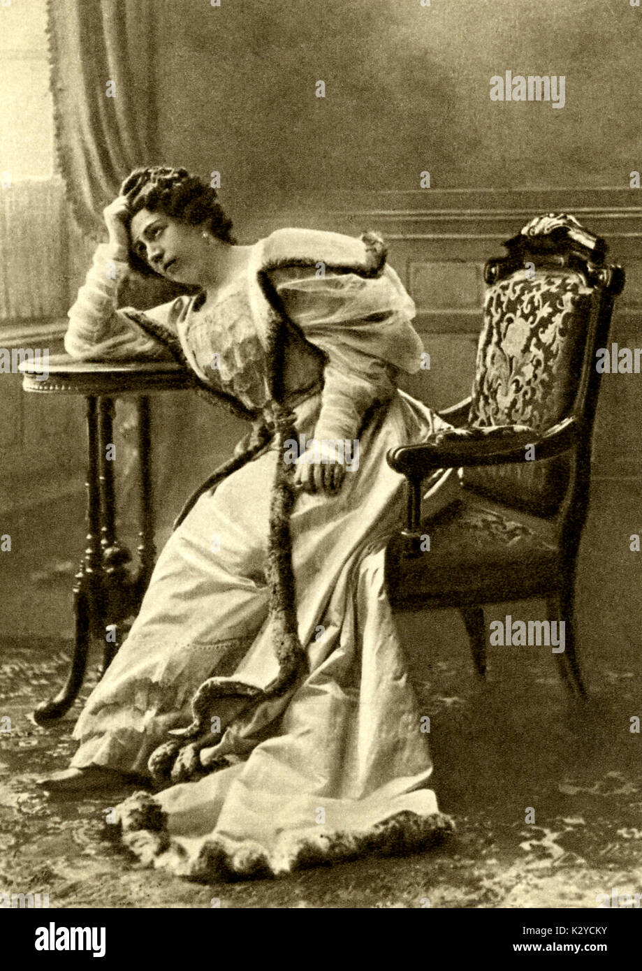 L'opéra Eugène Onéguine de Tchaïkovski avec un V Nezhdanova comme "Tatiana", en 1906 la production au Théâtre du Bolchoï. Elle a été l'un des plus grands chanteurs dans ce rôle. Compositeur russe 1840-1893 Banque D'Images