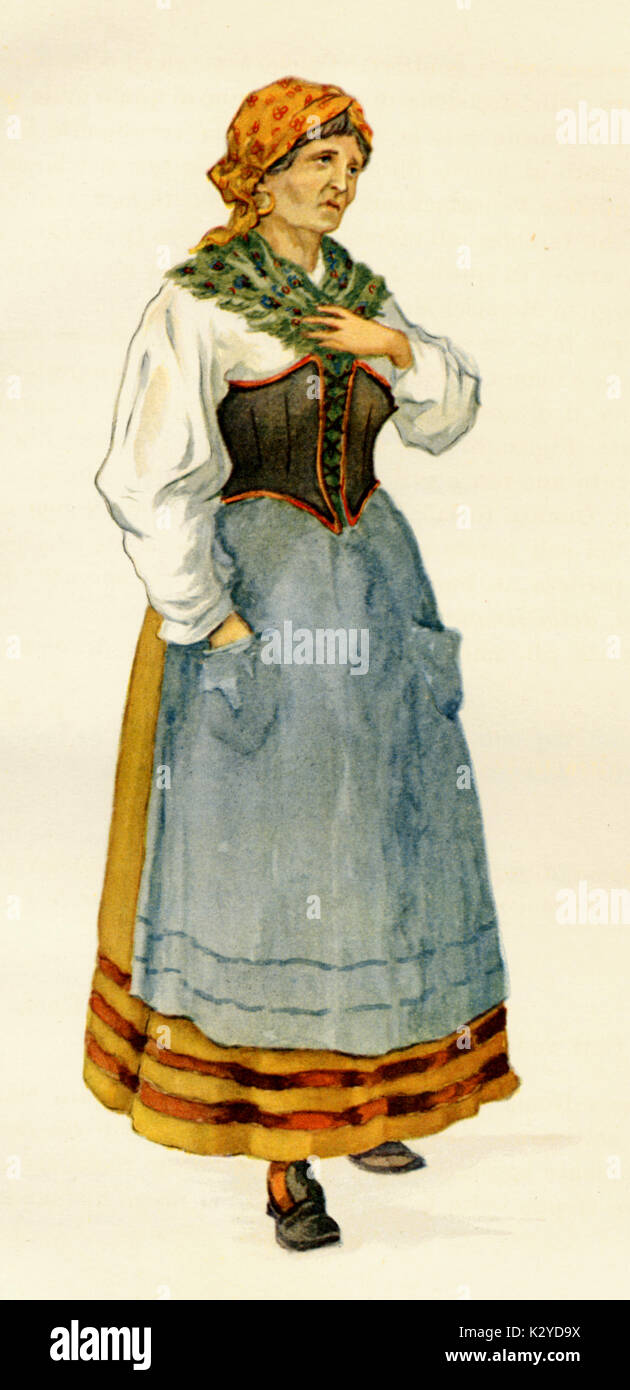 MASCAGNI CAVALLERIA RUSTICANA - Conception des costumes originaux de Mamma Lucia compositeur italien (1863-1945) Banque D'Images