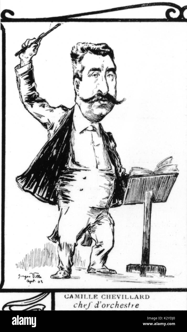 CHEVILLLARD, Camille - la conduite de la caricature de Musica, 1903 compositeur et chef d'orchestre français, 1859-1923 Banque D'Images