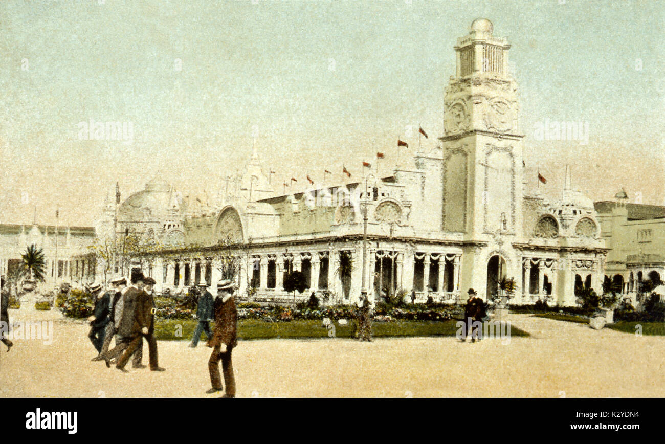 Exposition FRANCO-BRITANNIQUE, 1908 Le Palais de la musique Banque D'Images