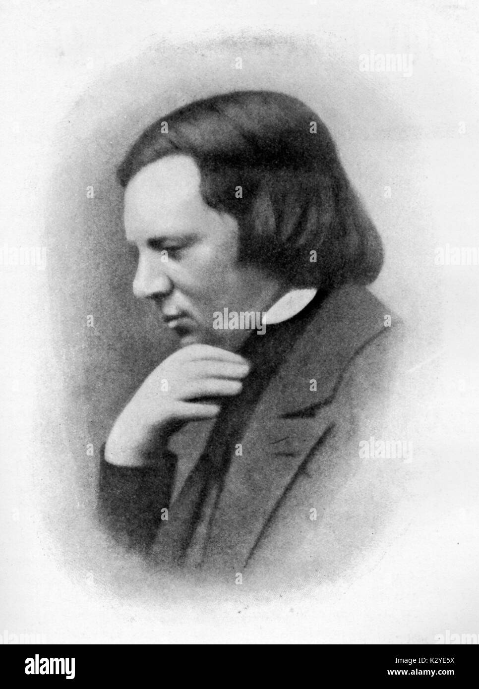 Robert Schumann - portrait de compositeur allemand. Début de l'exemple de daguerréotype, 1850. 1810-1856 Banque D'Images