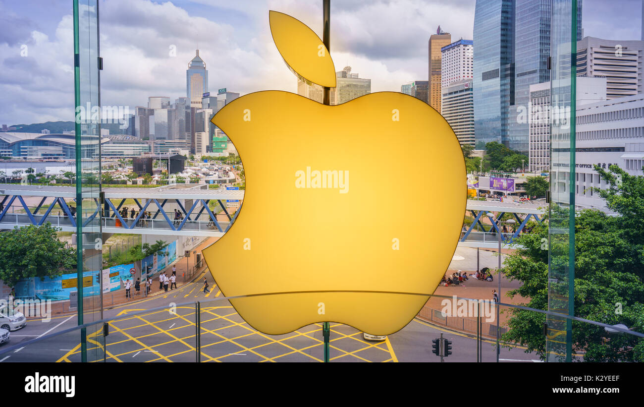 Apple store à l'intérieur du District Central, Hong Kong, Chine Banque D'Images