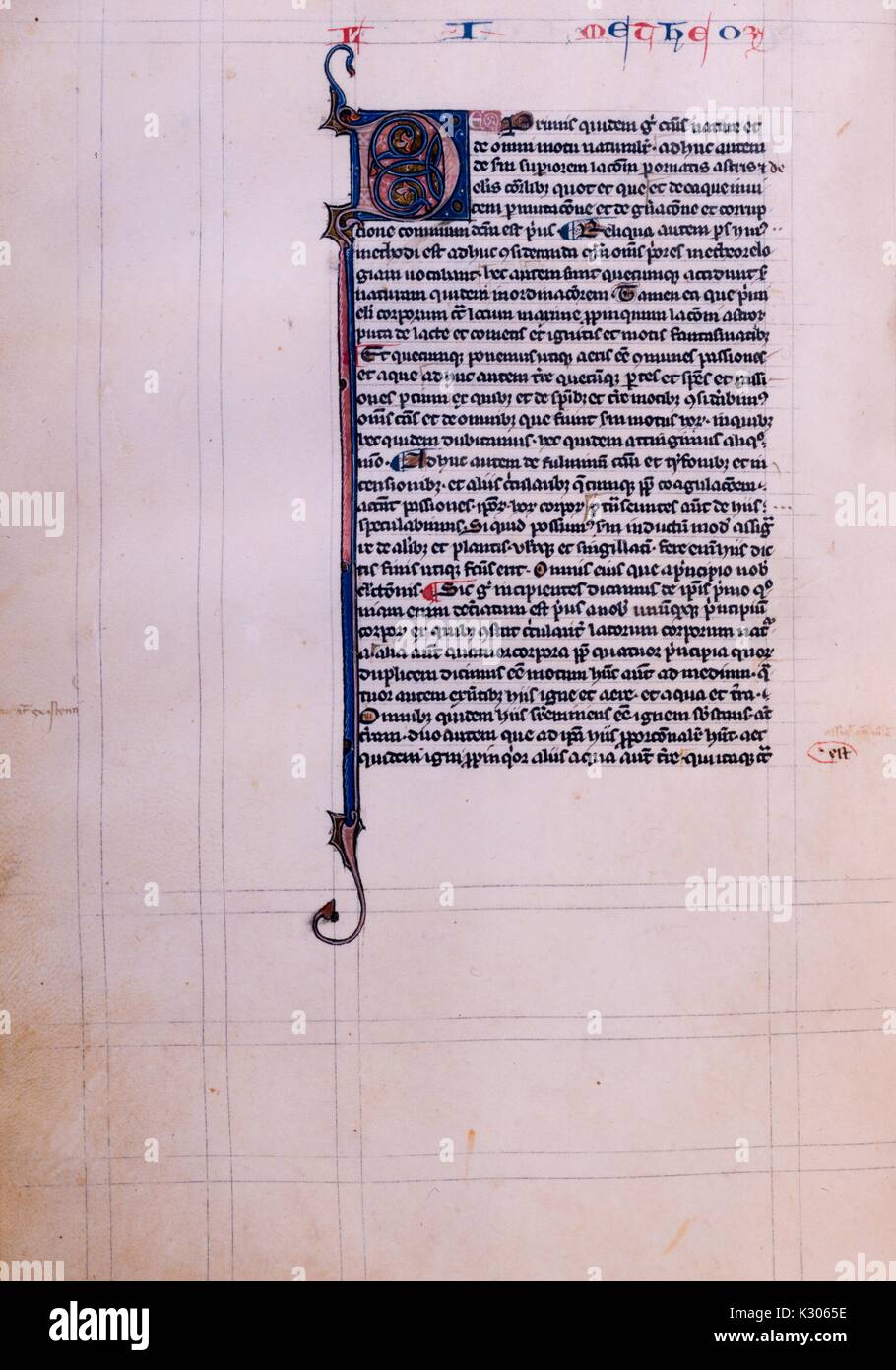 Manuscrit enluminé, page 1400. Banque D'Images