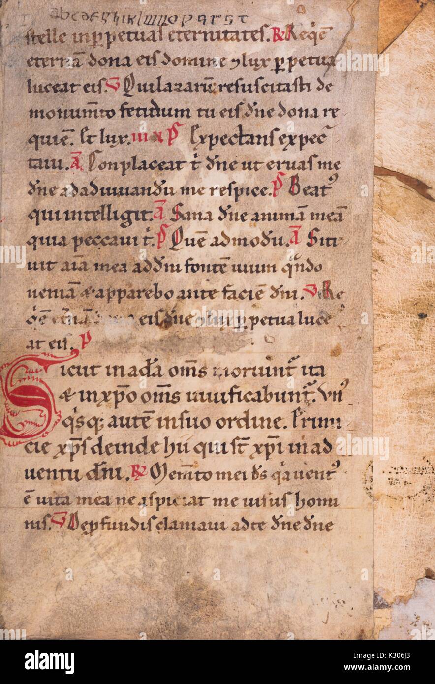 Manuscrit enluminé de la page 'expositiones et Epistolurum Evangeliarum par an" dans le 16e siècle, 1500. Banque D'Images