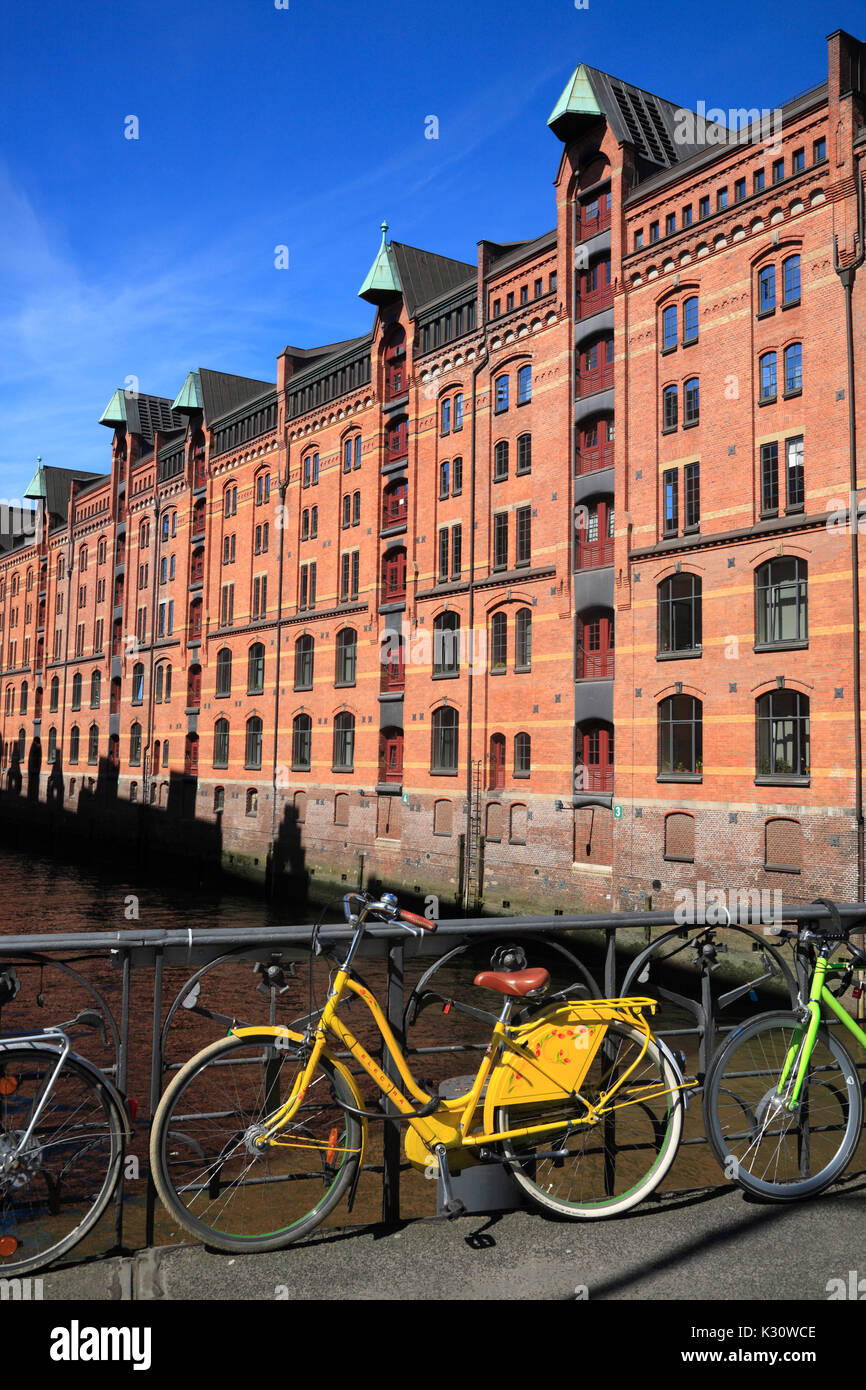 Ancien quartier d'entrepôts, le port de Hambourg, Allemagne, Europe Banque D'Images