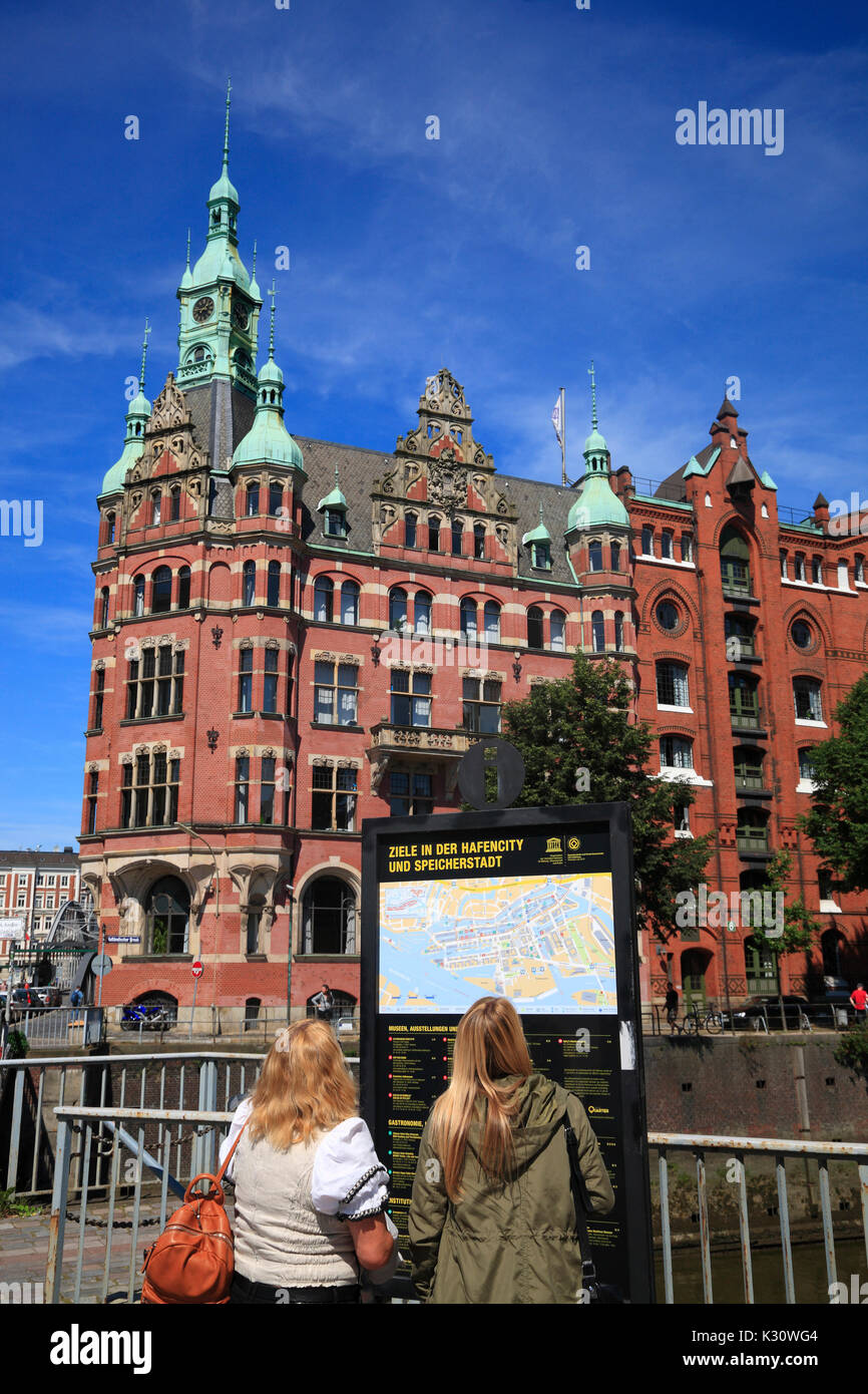 Ancien quartier d'entrepôts, le port de Hambourg, Allemagne, Europe Banque D'Images