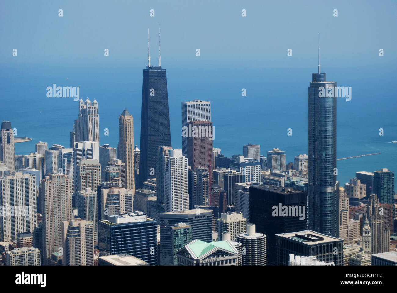 Chicago Ville vue de dessus la Willis Tower Banque D'Images