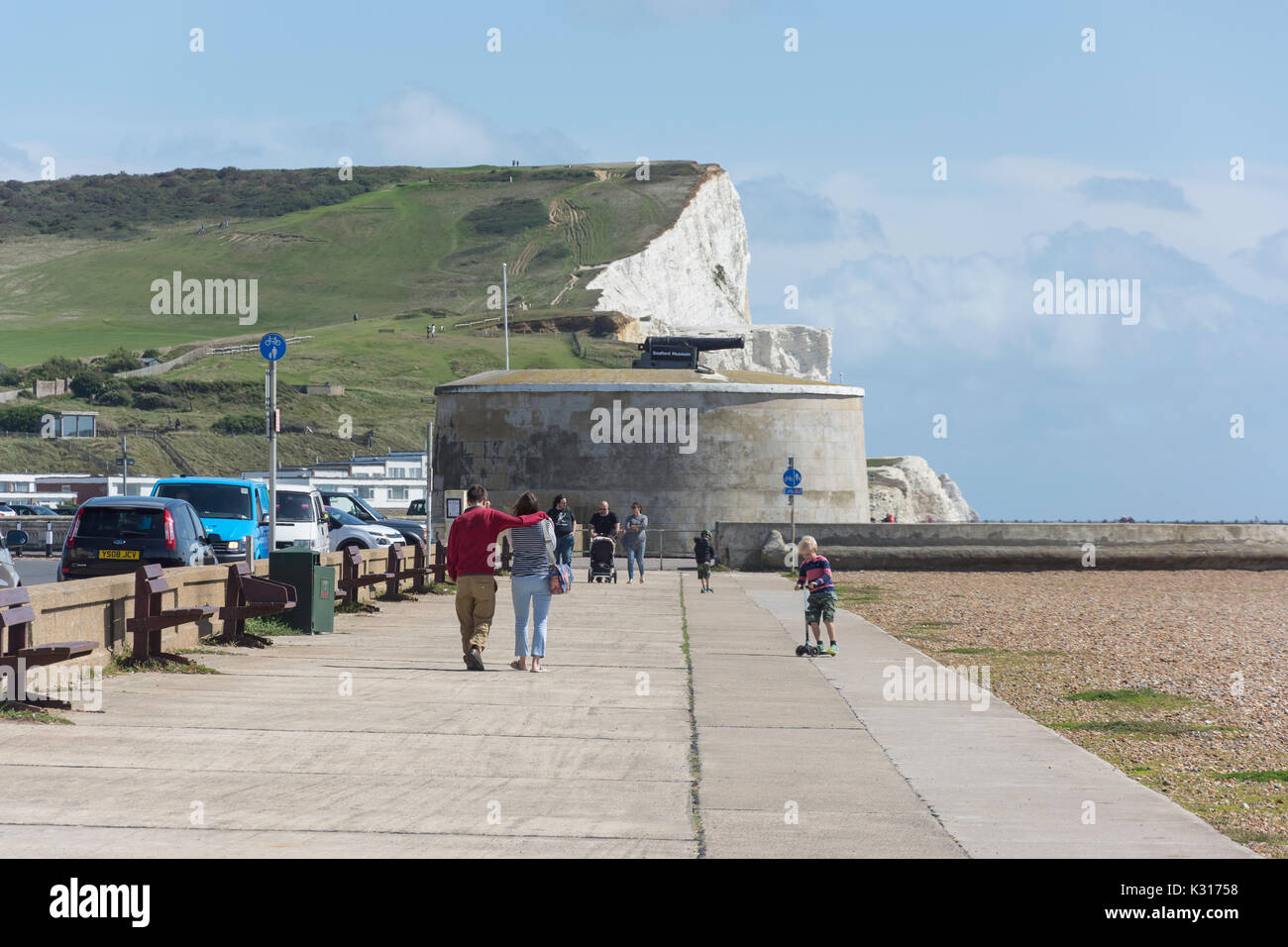 Seaford Head et à la tour Martello Museum de Seaford Heights, Jalhay, East Sussex, Angleterre, Royaume-Uni Banque D'Images