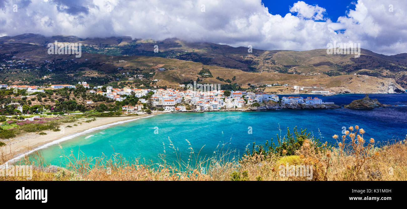 Îles de la Grèce traditionnelle authentique des Cyclades Andros-. Banque D'Images